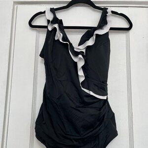 Longitude Women’s One Piece Swimsuit 18W Plus Size Slimming Tummy Control